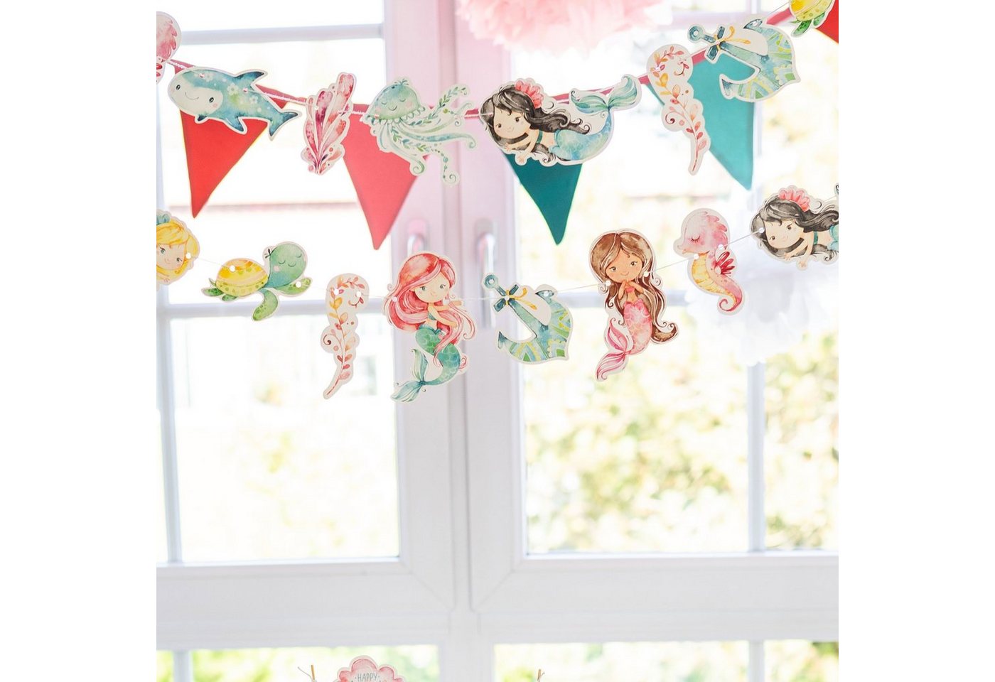 PAPIERDRACHEN Girlande Girlande Geburtstag - Deko für Kindergeburtstag - 10 m Partygirlande, für Mädchen und Jungs Bild 3