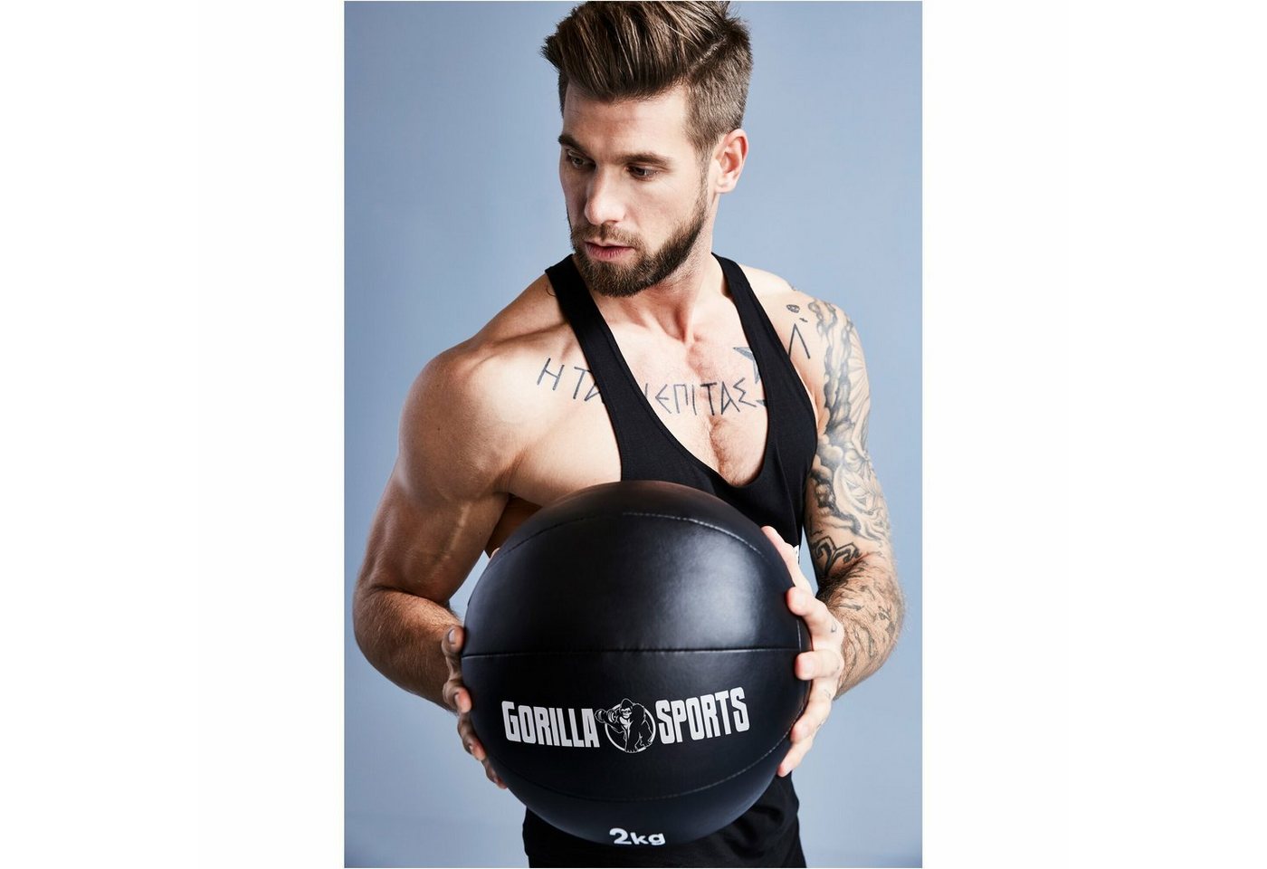 GORILLA SPORTS Medizinball Medizinball aus Leder in Schwarz 1 - 10 kg (1-St) Bild 5