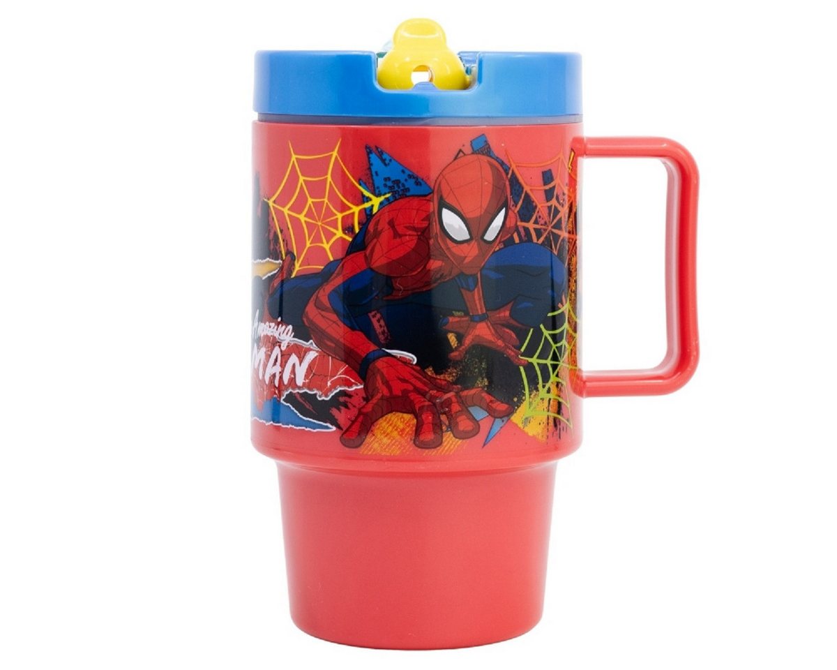 Storline Trinkflasche Spiderman Mikrowellengeeigneter Kunststoffbecher 530 ml Schraubdeckel