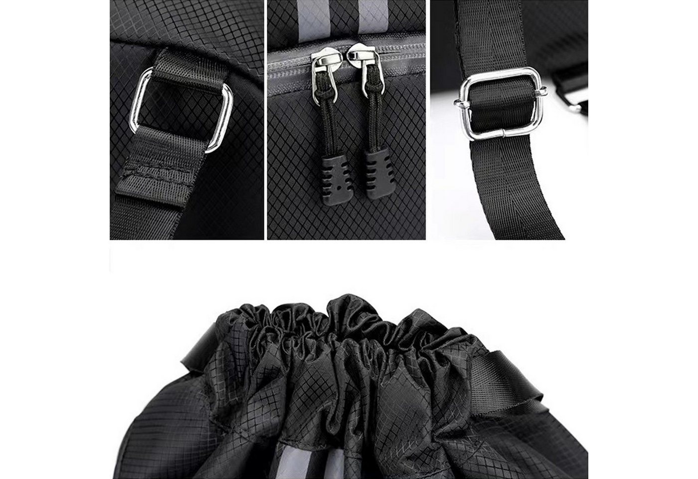 REDOM Rucksack Kordelzug Sporttasche Fitnessrucksack (Multifunktionaler Sportbeutel, 1-tlg., mit separatem Schuhfach, wasserdichtem Nassfach), Anti-Diebstahl Tasche für Outdoor Uni Arbeit Training Yoga Bild 5