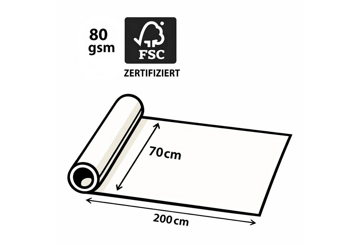 Star Geschenkpapier, Geschenkpapier Eukalyptus Blätter Motiv 70cm x 2m Rolle Weiß / Grün