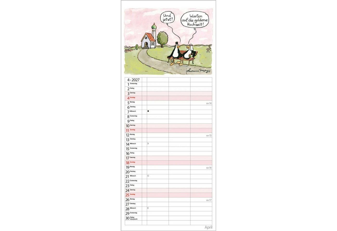 Korsch Verlag Wandkalender Timer für 2 2027 Bild 2