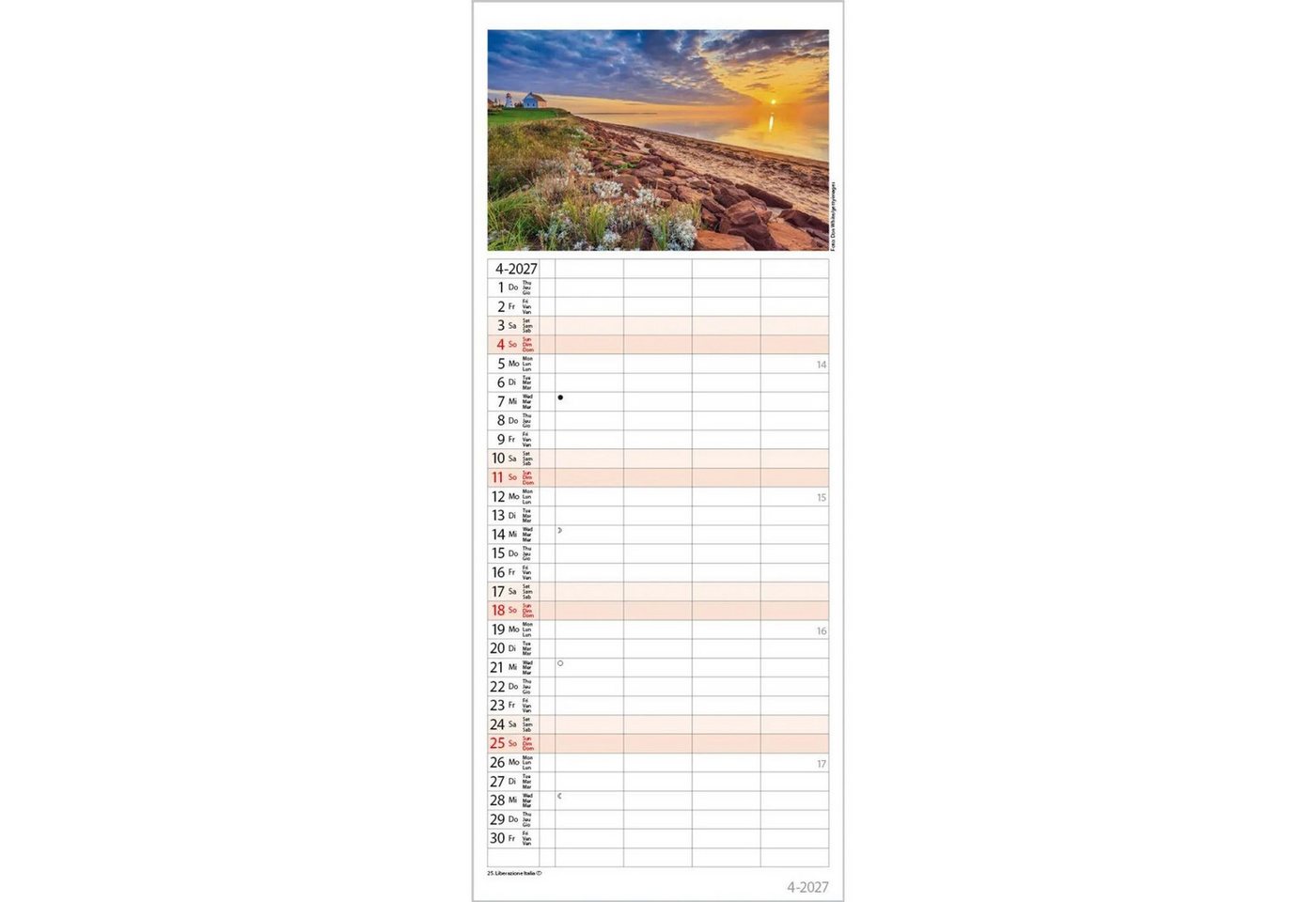 Korsch Verlag Wandkalender Familienplaner Maritim 2027