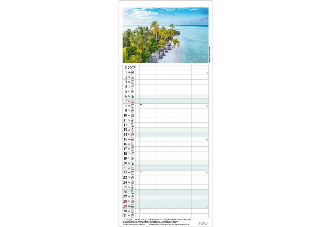 Korsch Verlag Wandkalender Familienplaner Maritim 2027 Bild 2