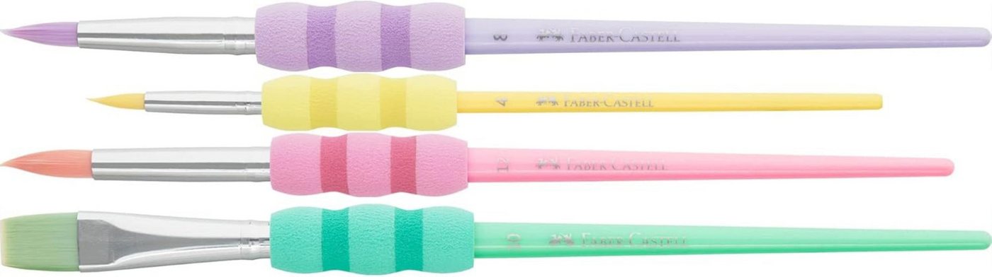 Faber-Castell Bastelmesser Faber-Castell Aquarellpinsel Pastell Soft-Touch 4er-Set Gr. 4 8 10 12