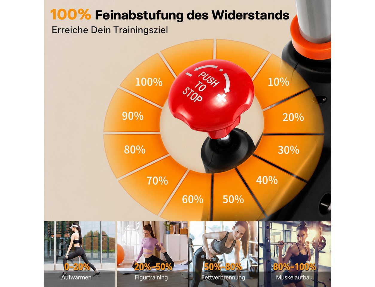 Wenoker Heimtrainer Magnetwiderstand Heimtrainer Fahrrad, LCD-Monitor&Flüsterleise (Spar-Set, 1x Anleitung, 1x Werkzeugset, 1x Heimtrainer), Magnetwiderstand, App-Anbindung, schweres Schwungrad, LCD-Monitor