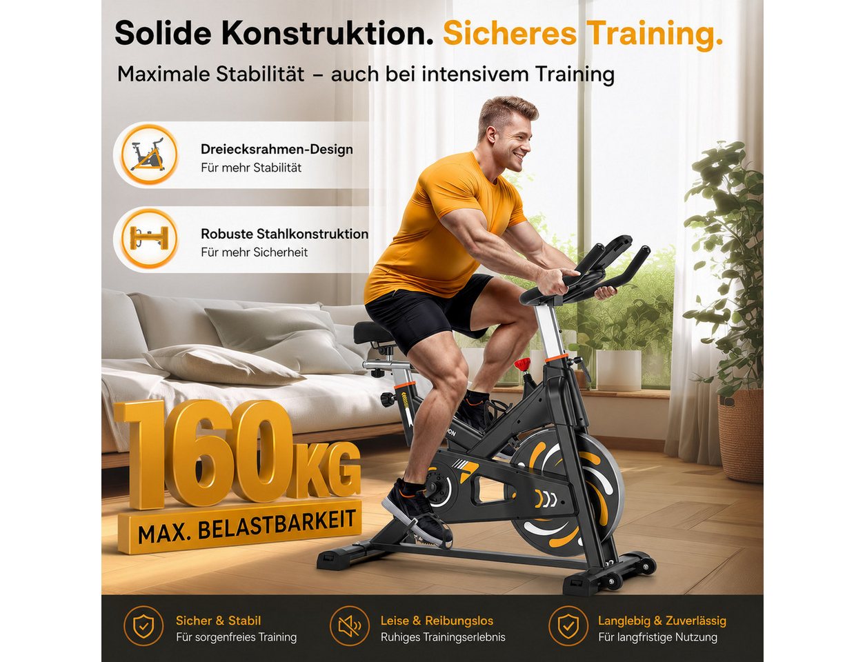 Wenoker Heimtrainer Magnetwiderstand Heimtrainer Fahrrad, LCD-Monitor&Flüsterleise (Spar-Set, 1x Anleitung, 1x Werkzeugset, 1x Heimtrainer), Magnetwiderstand, App-Anbindung, schweres Schwungrad, LCD-Monitor Bild 3
