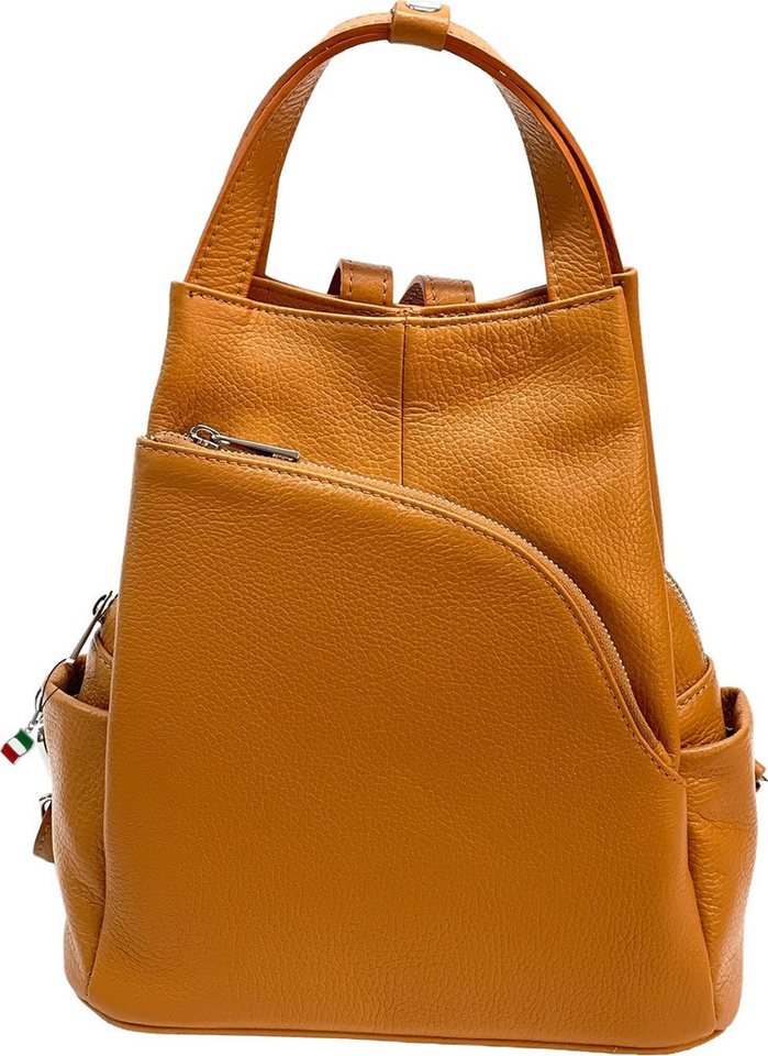 FLORENCE Cityrucksack Florence Rucksack Damen Echtleder, Damen Cityrucksack Leder, braun, tan ca. 27cm Bild 5