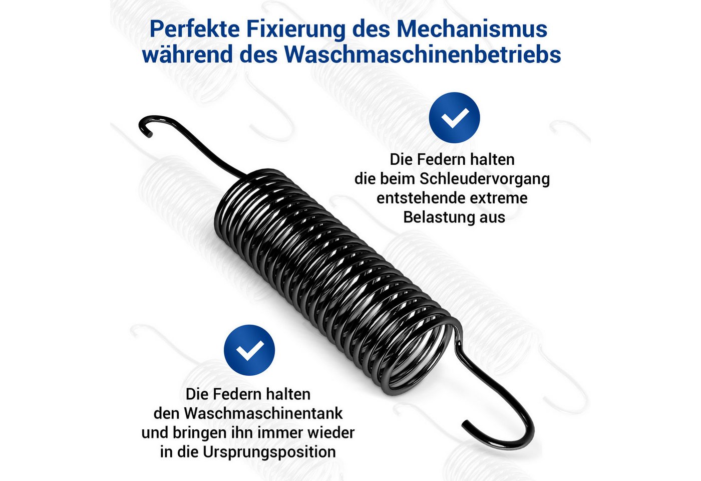 VIOKS Druckfeder Ersatz für Miele 4176890 (4 St), Zugfeder für Bottich Waschmaschine