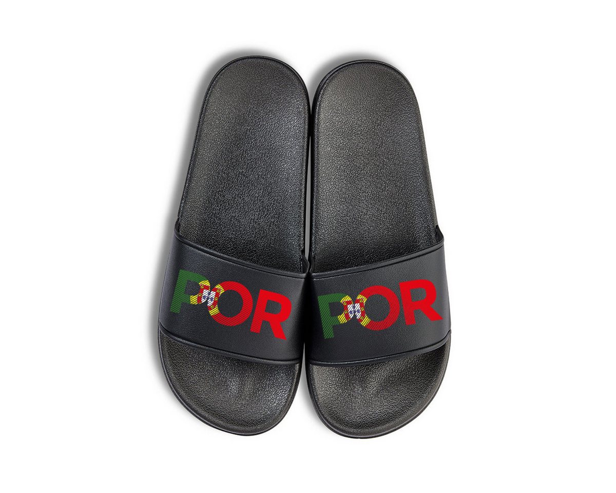 Youth Designz Portugal EM 2024 Unisex Badelatschen Flip Flops Badeschuh mit modischem Fußball Logo für Herren & Damen
