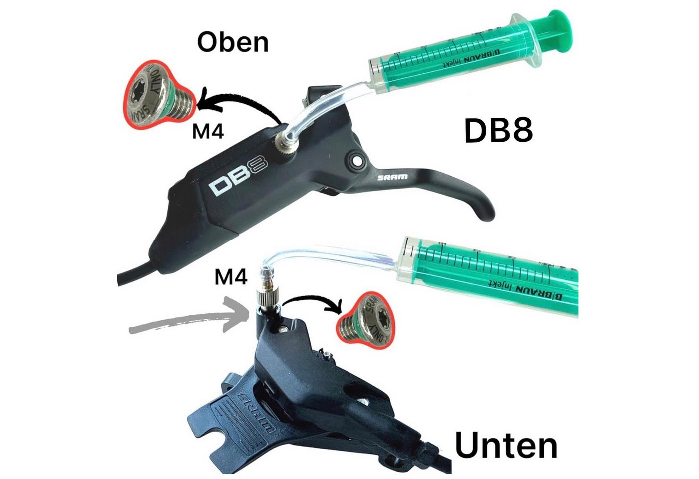 Fantic26 Fahrrad-Montageständer Service Kit 120ml Sram Mineralöl für DB8 / Maven Scheibenbremsen M4 Bild 3