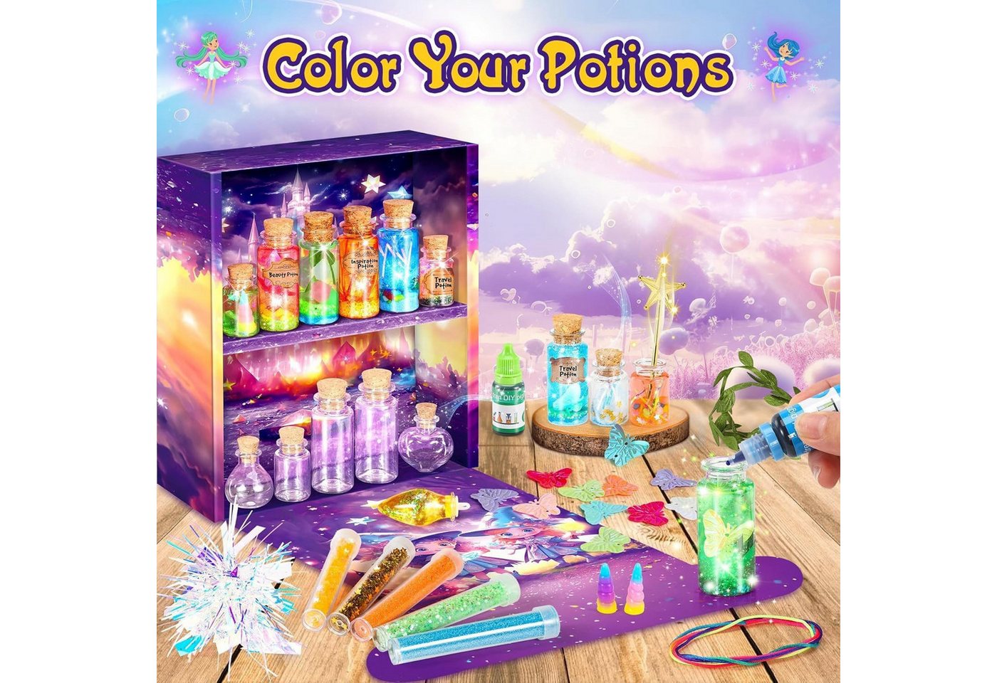 Ophy Kreativset Zaubertrank Bastelset (6–11 Jahre), (1-tlg., Kreatives Spielzeug zum Mischen von Zaubertränken), Ideales Geschenk für Mädchen & Jungen