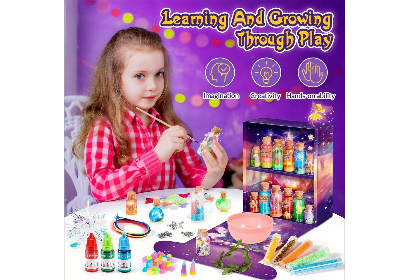 Ophy Kreativset Zaubertrank Bastelset (6–11 Jahre), (1-tlg., Kreatives Spielzeug zum Mischen von Zaubertränken), Ideales Geschenk für Mädchen & Jungen Bild 3