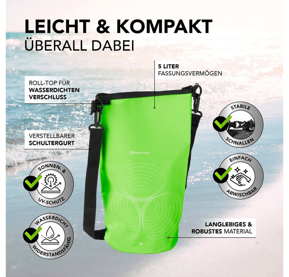 #DoYourSports Aufbewahrungstasche Dry Bag 5L, Outdoor Tasche Camping Angeln wasserdicht Hnady sicher aufbewahren Bild 5