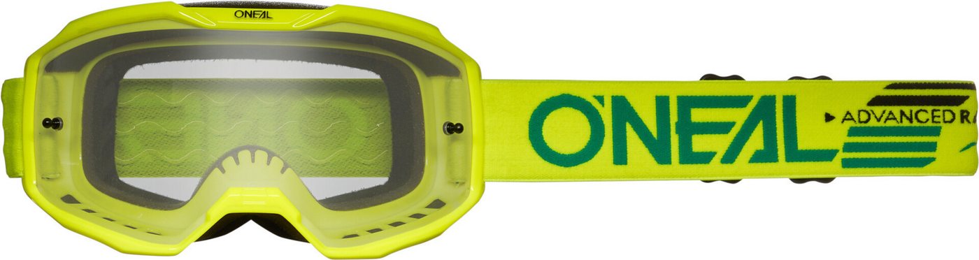 O’NEAL Motorradbrille B-10 Solid Clear Motocross Brille, Mit Band,Kratzfest,Verspiegelt
