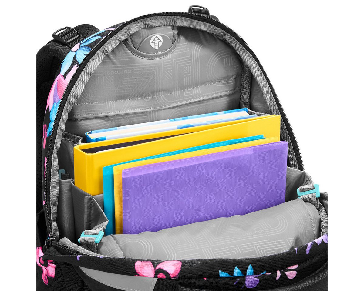 coocazoo Schulranzen Schulrucksack-Set MATE Floral Artnight 2-teilig (2-teilig), ergonomisch, Körpergröße: 135 - 180 cm, Easy-Grow-System Bild 3