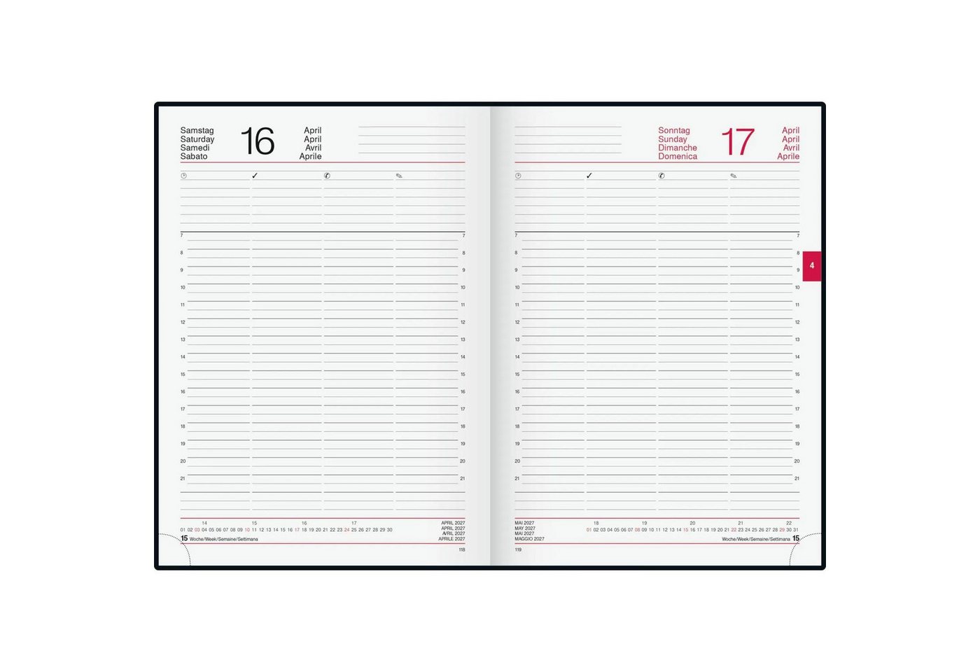 Baier & Schneider Taschenkalender rido/idé 7027503907 Buchkalender Mod. Conform 2027 A4, Kunststoff,... Bild 2