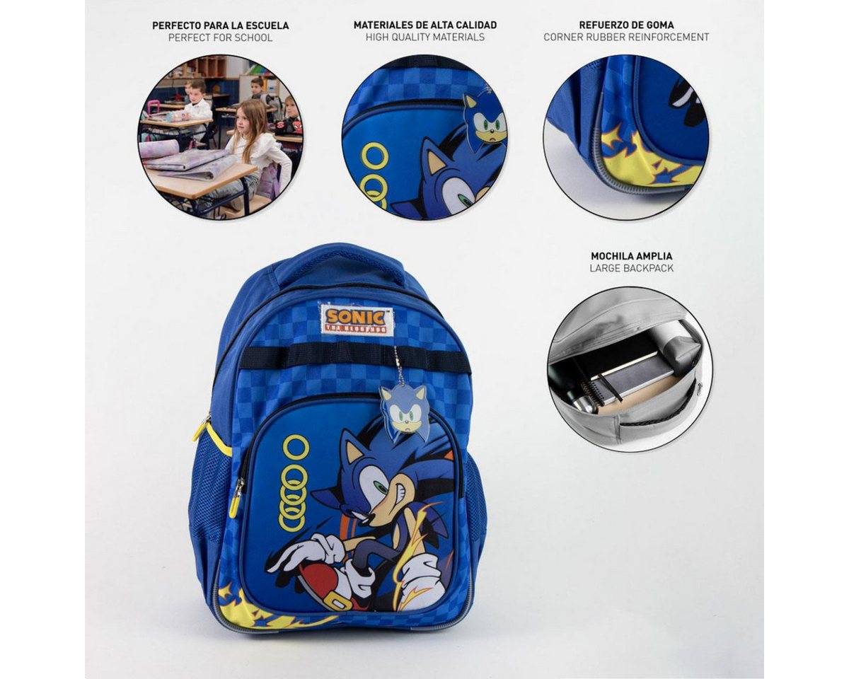 Sonic The Hedgehog Kinderrucksack Backpack School Medium 42 cm für Schule und Freizeit Bild 2