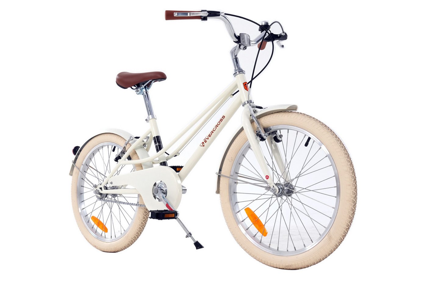 EVERCROSS TECH Kinderfahrrad EM2 20 Zoll Retro Cremeweiß für Kinder ab 6 Jahre, 1 Gang, Niedriger Einstieg, V-Bremsen, Sicher & Komfortabel für Alltag Bild 2