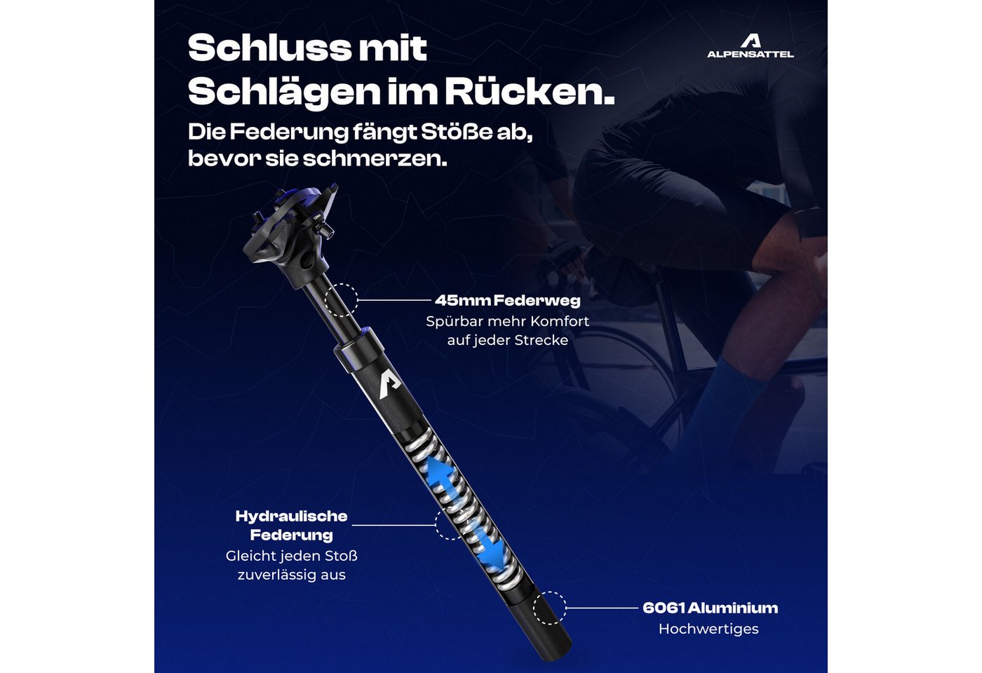 Alpensattel Federsattelstütze Sattelstütze