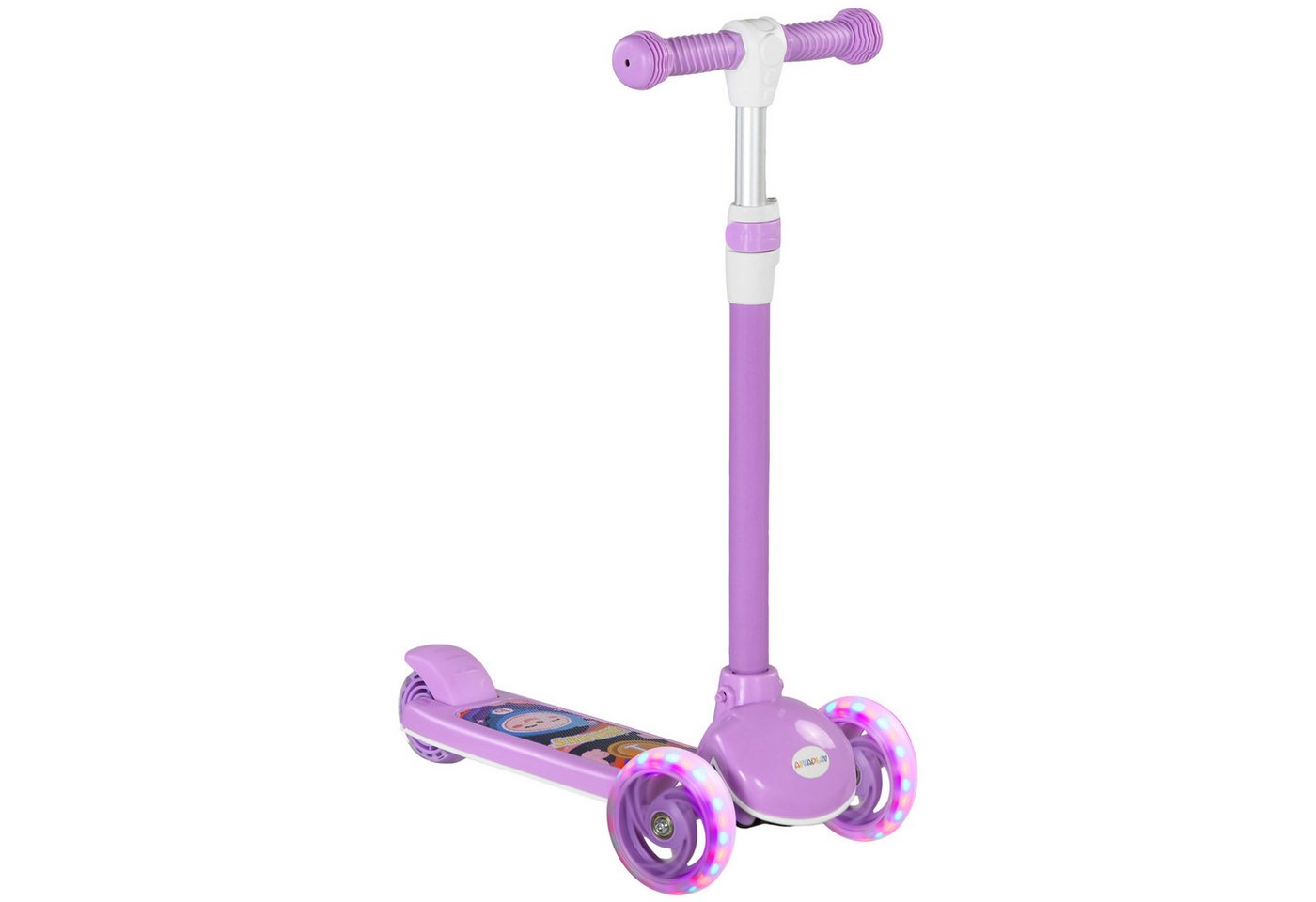 AIYAPLAY Scooter Roller Kinder Scooter mit LED Rädern 120 mm Rollen, 0 km/h, (klappbarer Kinderroller, 1 tlg., Höhenverstellbarer Tretroller), für Kinder 2-6 Jahre, Violett