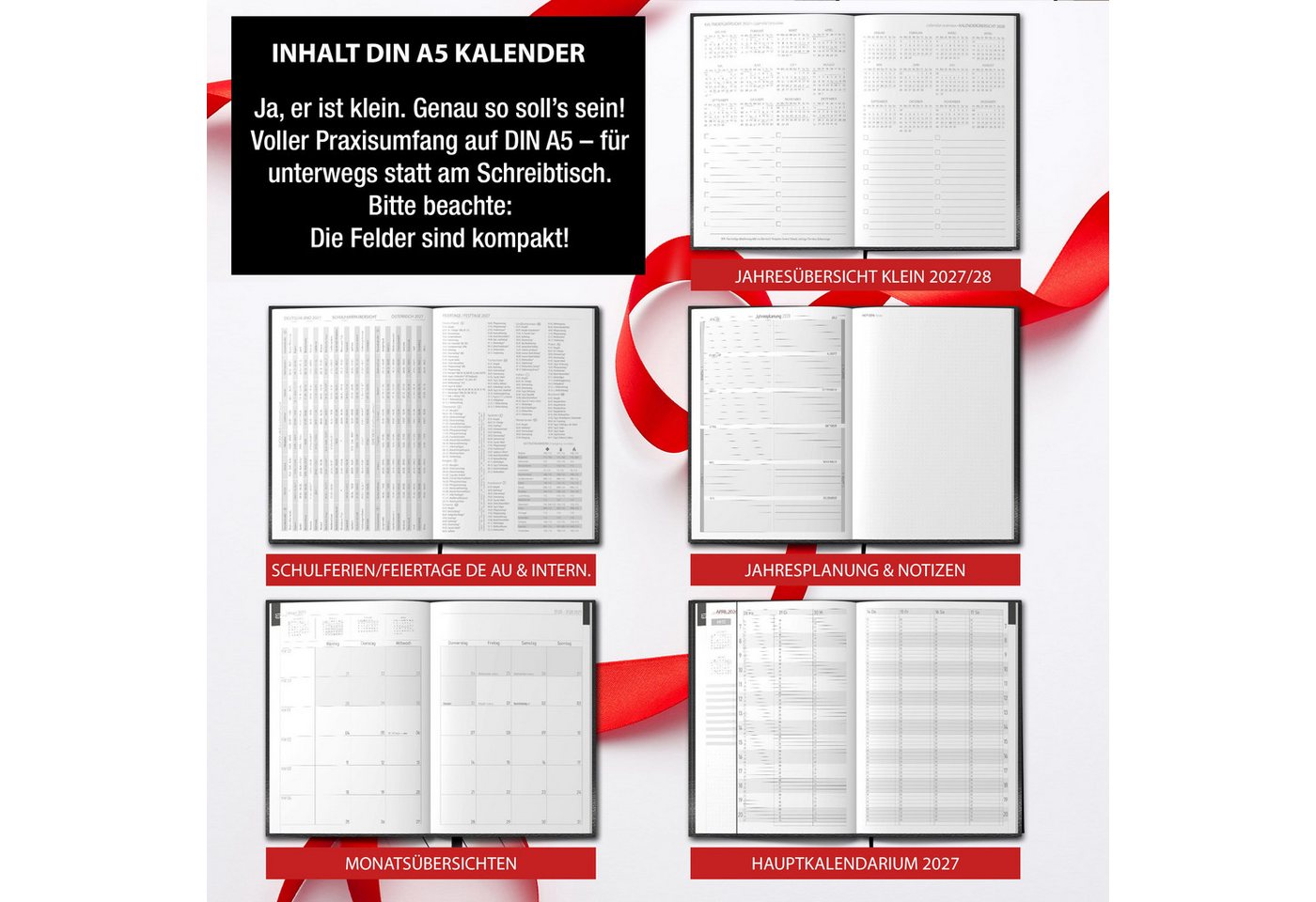 TOBJA Buchkalender Praxisplaner 2027 A5 Mono Terminplaner Friseur Salon 15 Min Takt, 15-Min-Takt 7-21 Uhr, A5, 1 Woche 2 Seiten, Mono-Design, Softcover Bild 3