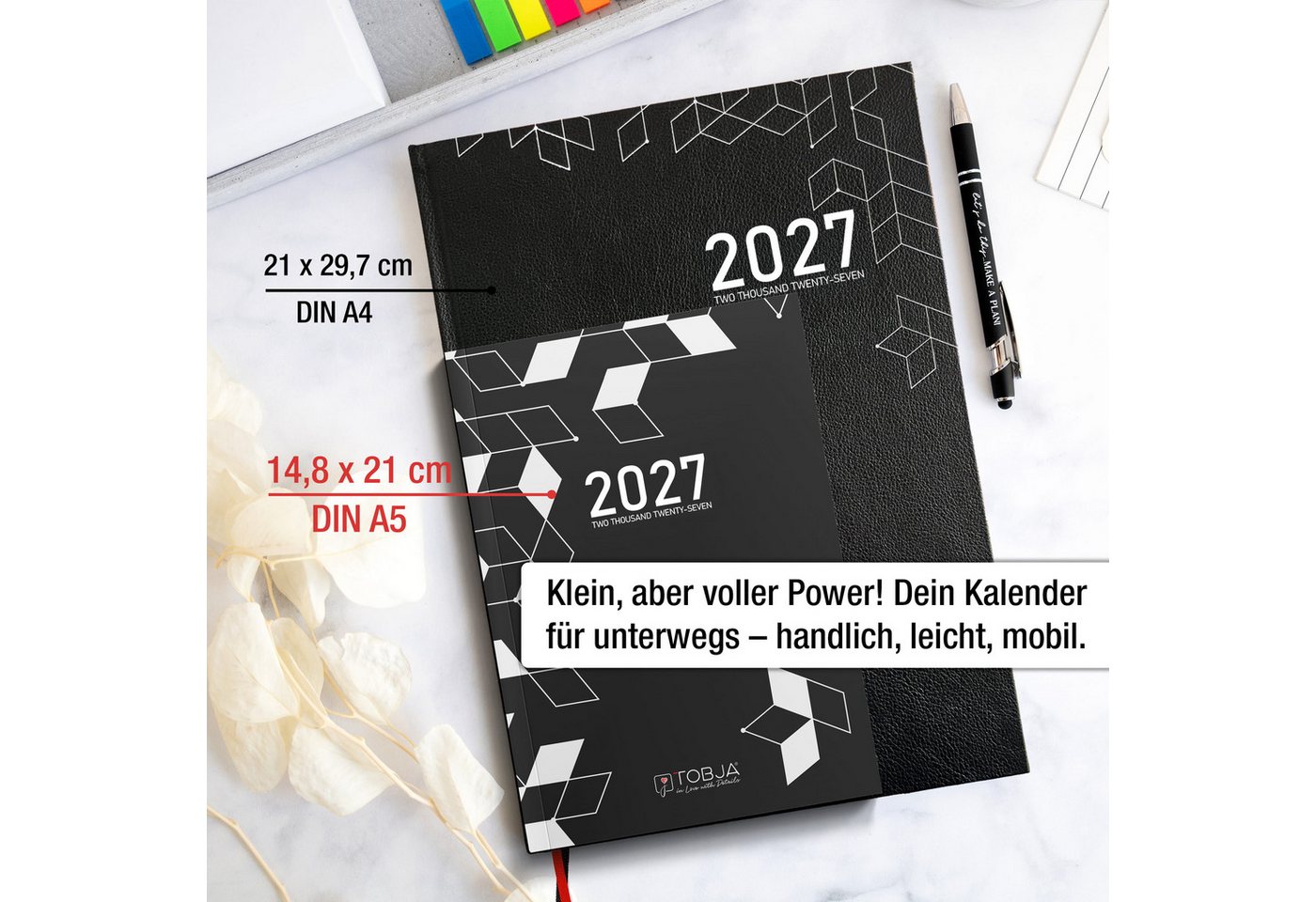 TOBJA Buchkalender Praxisplaner 2027 A5 Mono Terminplaner Friseur Salon 15 Min Takt, 15-Min-Takt 7-21 Uhr, A5, 1 Woche 2 Seiten, Mono-Design, Softcover Bild 5