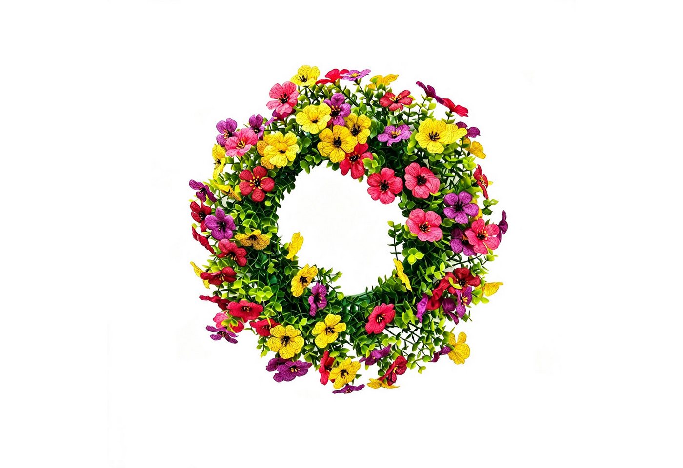 Zyronn Dekokranz 40 cm Frühlingskranz mit violetten Eukalyptusblumen, Wanddeko-Kranz, Frühlings-Türkranz, künstlicher Blumenkranz Bild 2