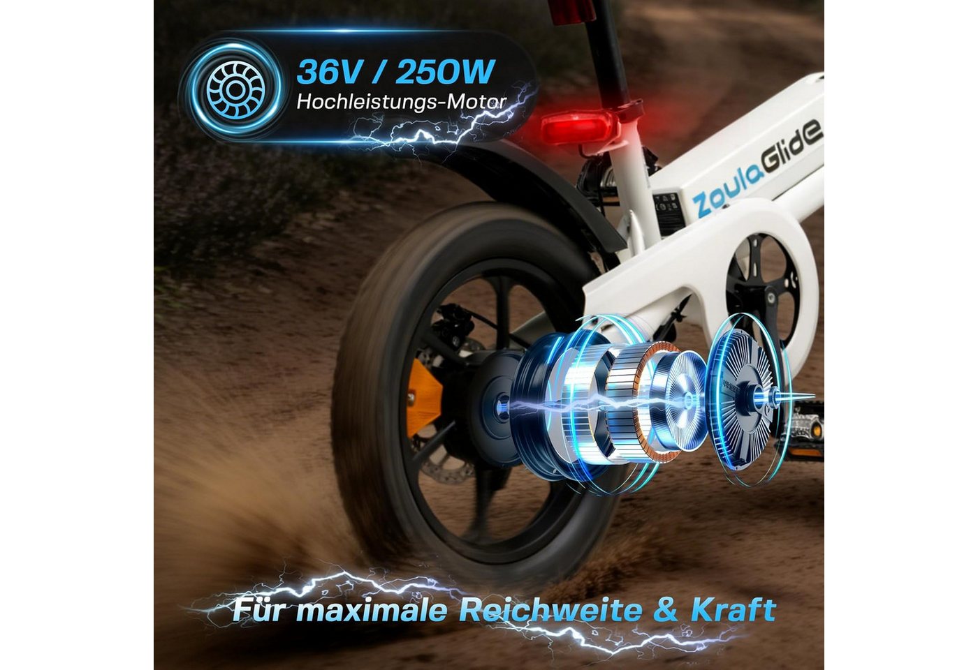 ibettertec E-Bike S5 E-Klapprad 16x3 Zoll, 45 km, 25 km/h,City E-Bike, Pendler Pedelec, 3 Gang, 250 Wh Bild 2
