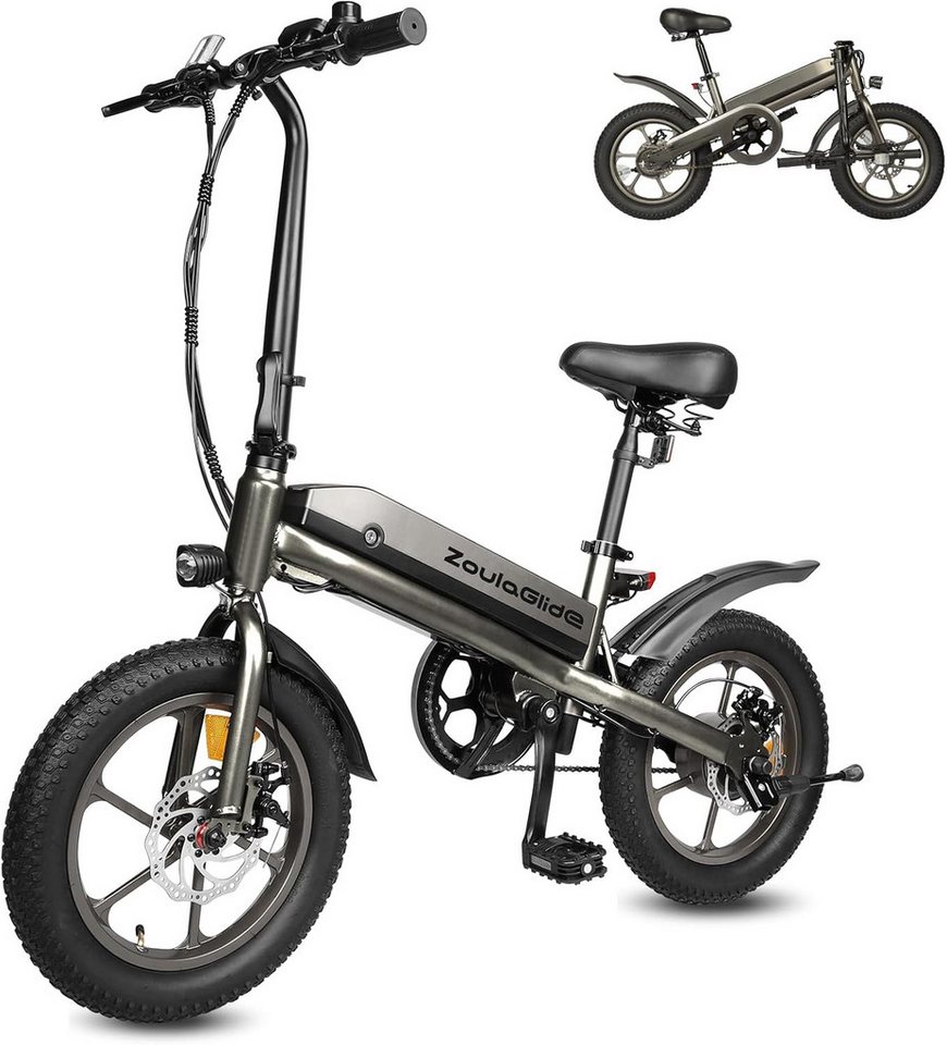 ibettertec E-Bike S5 E-Klapprad 16x3 Zoll, 45 km, 25 km/h,City E-Bike, Pendler Pedelec, 3 Gang, 250 Wh Bild 4