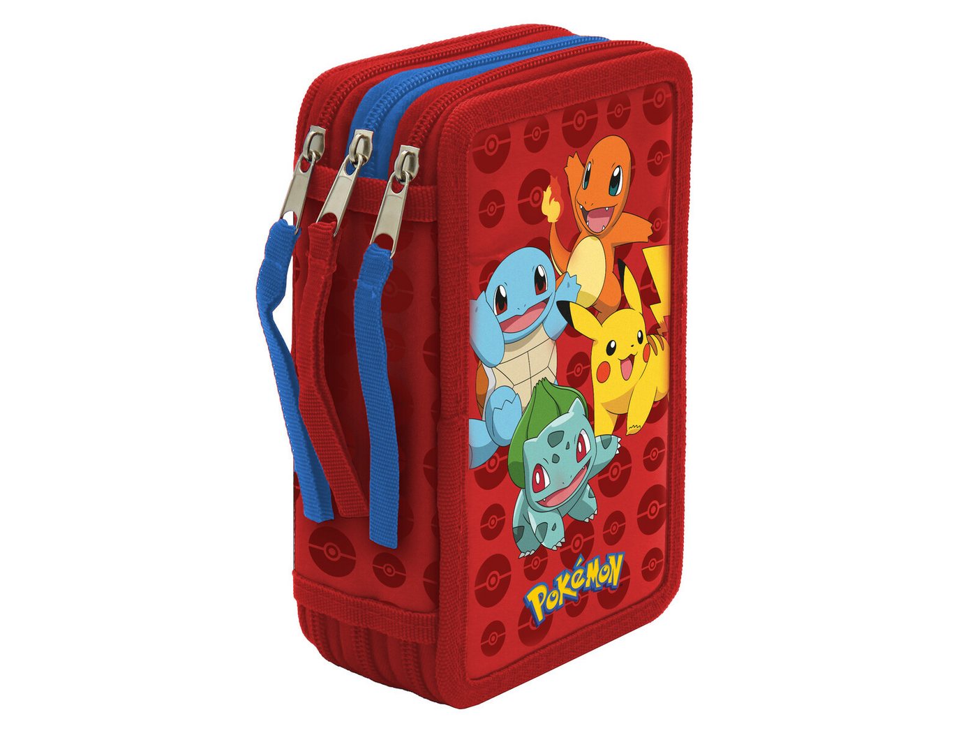 POKÉMON Federmäppchen gefüllt 3 Fächer Schreibwaren Set Schule Zuhause, (Spar-Set, 39-tlg)