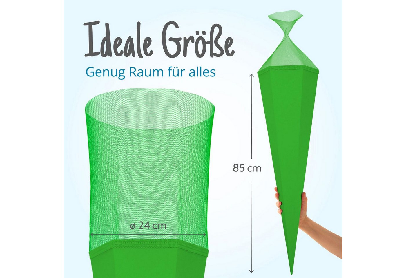 itenga Schultüte itenga Bastelschultüte mit Verschluss GRÜN 6eckig 85cm Bild 2