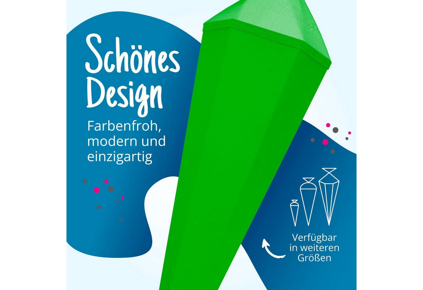 itenga Schultüte itenga Bastelschultüte mit Verschluss GRÜN 6eckig 85cm Bild 4