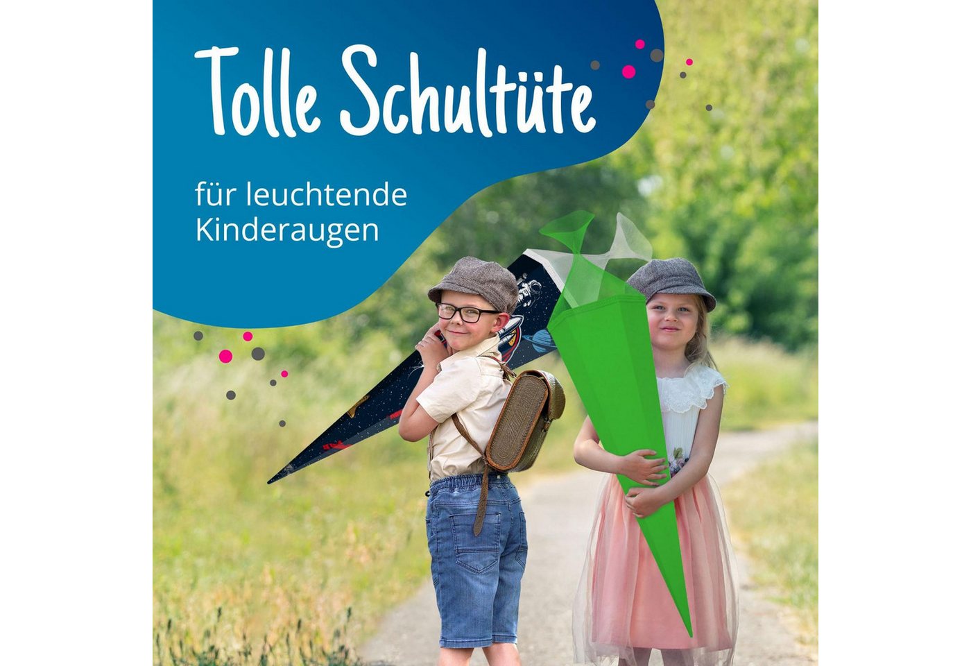 itenga Schultüte itenga Bastelschultüte mit Verschluss GRÜN 6eckig 85cm Bild 5