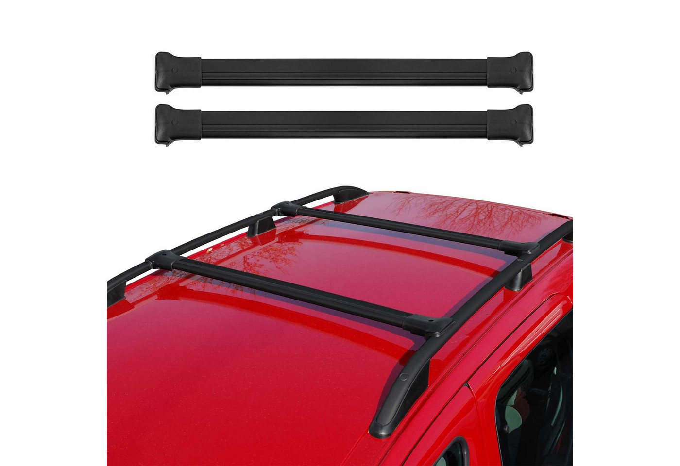 OMAC Dachträger Gepäckträger für Mercedes Vito Viano W639 Relingträger Alu Schwarz 2x (2-St), Wasserbeständig,Abnehmbar,Multifunktional,Leichtgewichtig Bild 3
