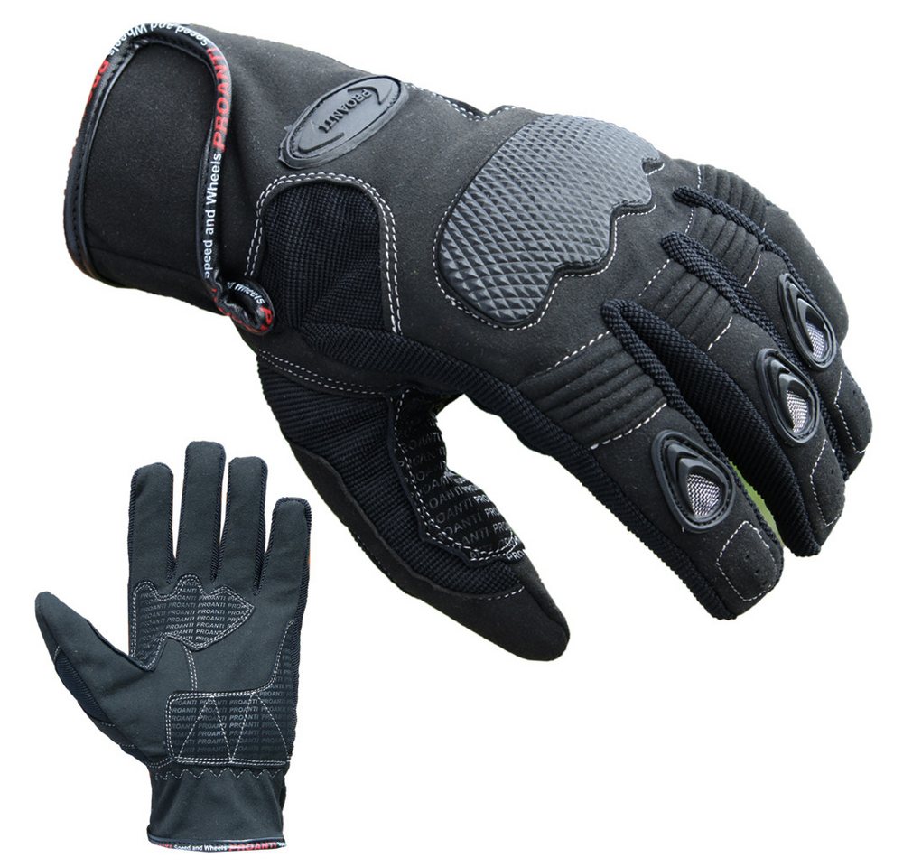 PROANTI Motorradhandschuhe Motocross Handschuhe Grip MX Enduro Quad MTB Downhill - Farbe schwarz