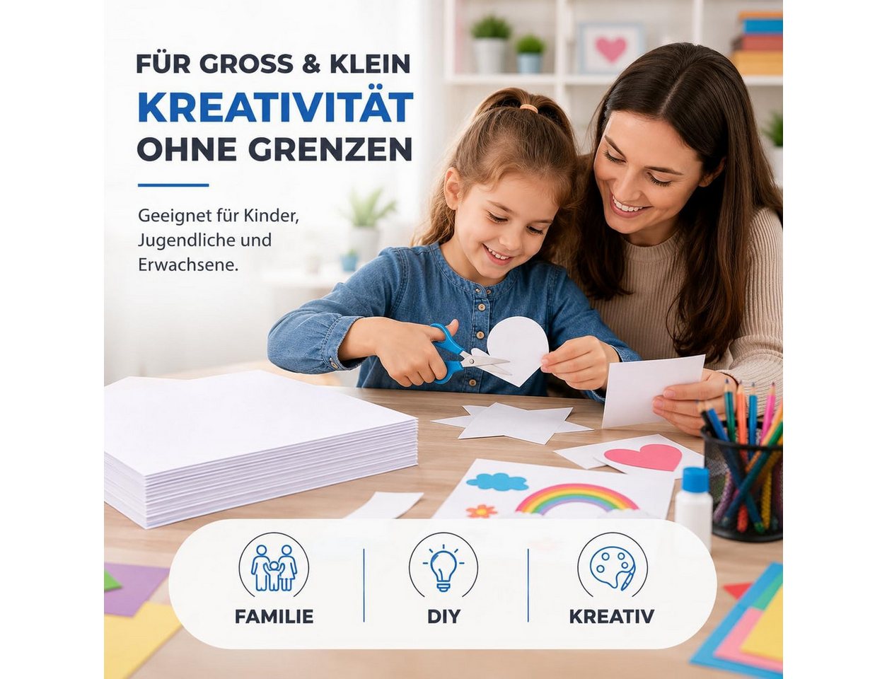 TK Gruppe Bastelkartonpapier 100x Blatt Tonpapier DIN A4 220 g/m² – Bastelpapier & Tonkarton Bild 2