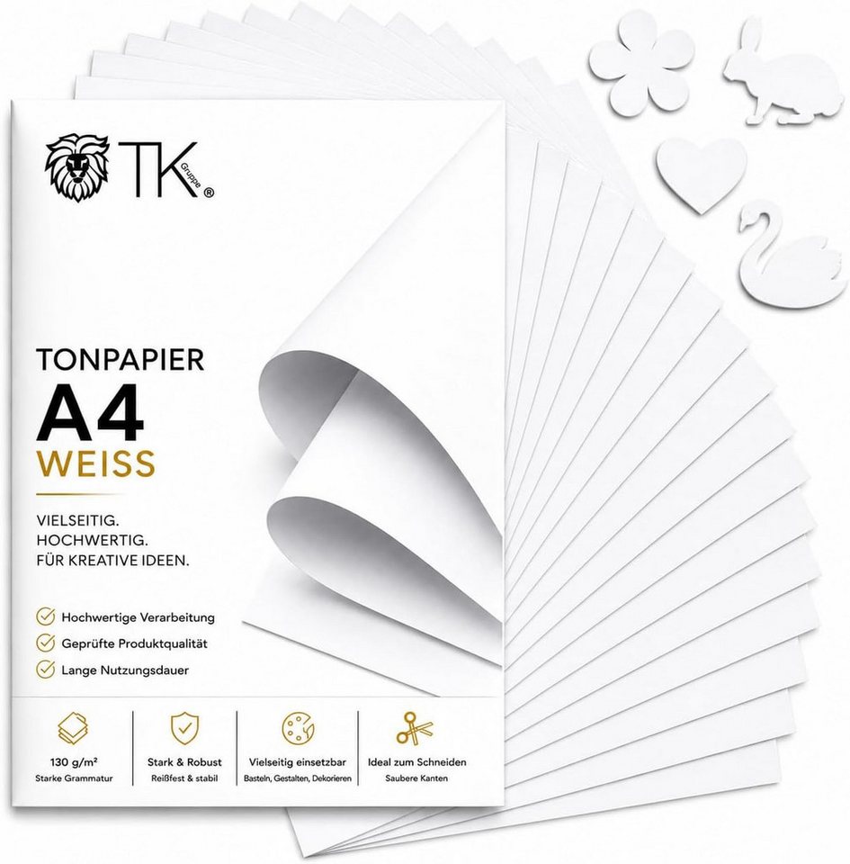 TK Gruppe Bastelkartonpapier 100x Blatt Tonpapier DIN A4 220 g/m² – Bastelpapier & Tonkarton Bild 5