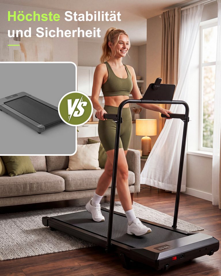 DEERRUN Laufband DeerRun Walking Pad mit 6% Steigung Laufband mit App bis 136 kg Bild 2