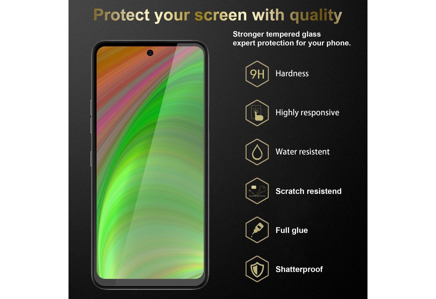 Cadorabo Schutzfolie für Samsung Galaxy A52 (4G / 5G) / A52s Schutzfolie, (3-St), 3x Schutzglas Panzer Folie (Tempered) Display Schutzfolie 3D Touch Bild 2
