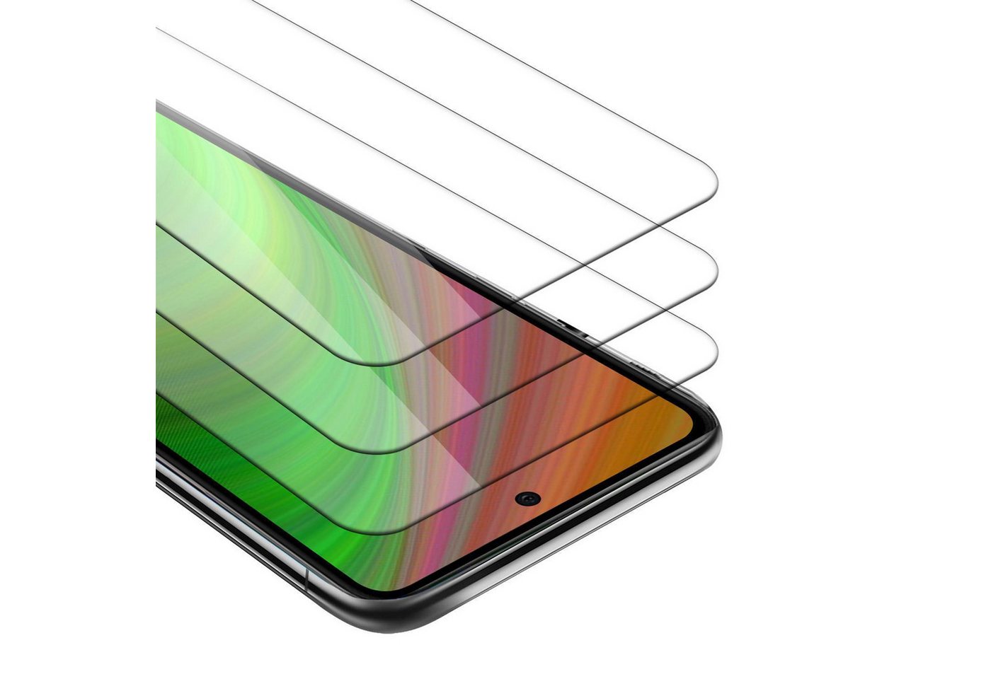 Cadorabo Schutzfolie für Samsung Galaxy A52 (4G / 5G) / A52s Schutzfolie, (3-St), 3x Schutzglas Panzer Folie (Tempered) Display Schutzfolie 3D Touch Bild 5