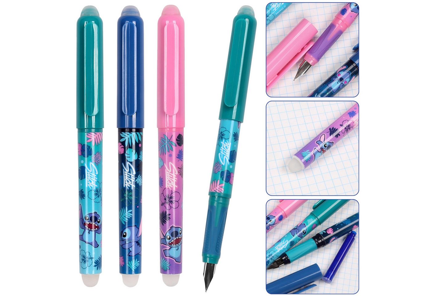 Disney Kugelschreiber DISNEY Stitch Radierbarer Stift, Kugelschreiber, blaue Tinte, löschbar Bild 3