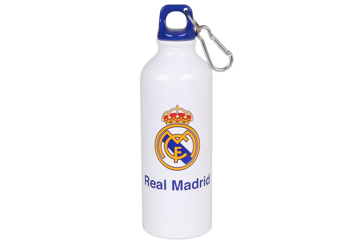 Real Madrid Trinkflasche Real Madrid Aluminium Thermoflasche weiß, mit Karabiner 500ml