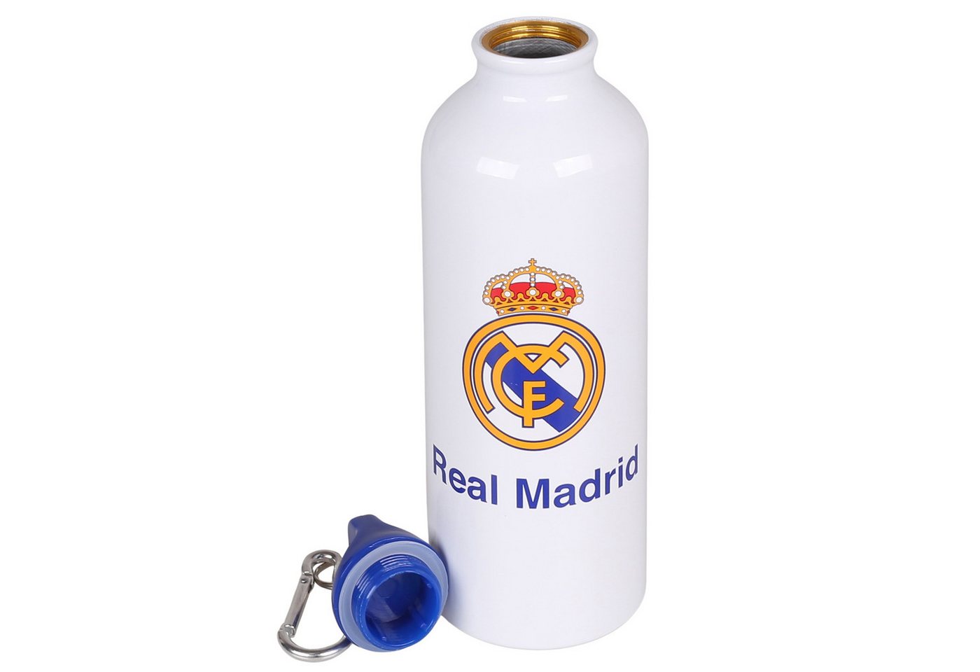 Real Madrid Trinkflasche Real Madrid Aluminium Thermoflasche weiß, mit Karabiner 500ml Bild 2