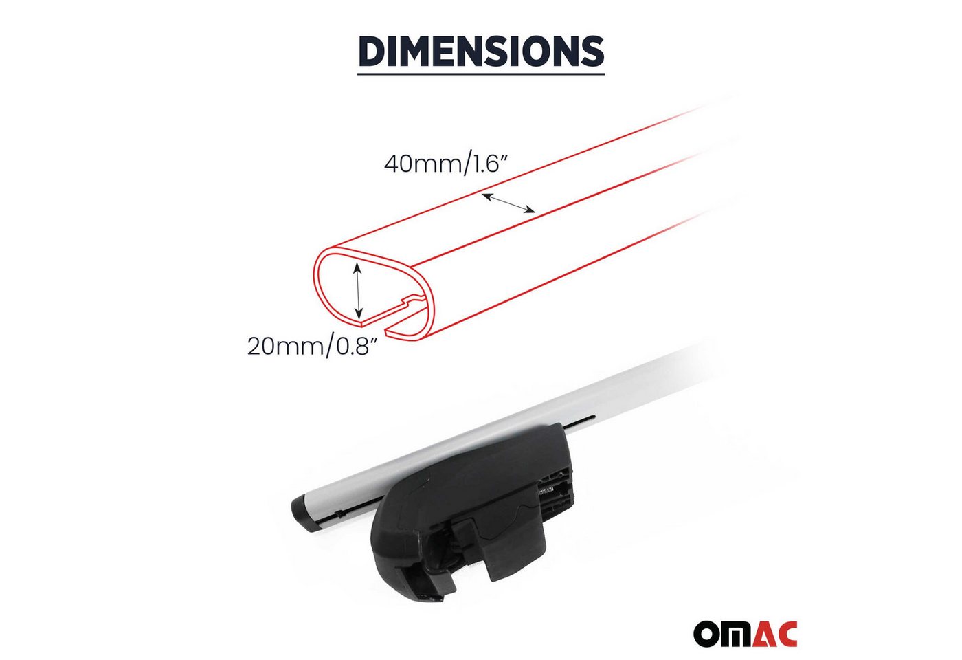 OMAC Dachträger Gepäckträger für Mercedes C-Klasse S205 2014-2021 ABE Silber 2x (2-St), Wasserbeständig,Abnehmbar,Multifunktional,Leichtgewichtig Bild 4