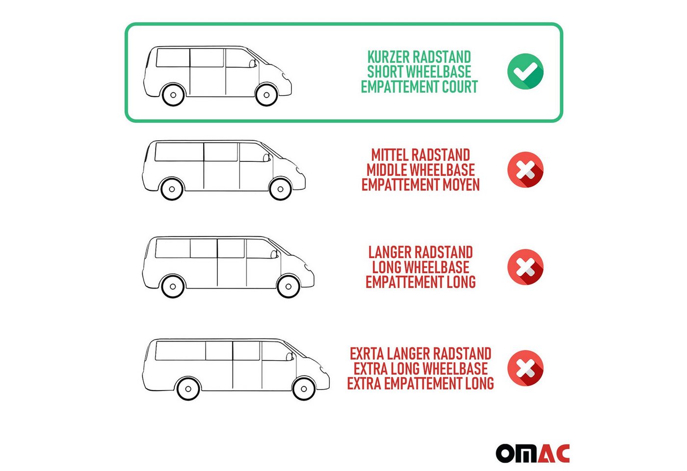 OMAC Dachträger Dachreling für Mercedes V Klasse W447 2014-2022 Alu L1 Kurzer Radstand (2-St), Rostbeständig, Einfache Montage, Korrosionsbeständig Bild 3