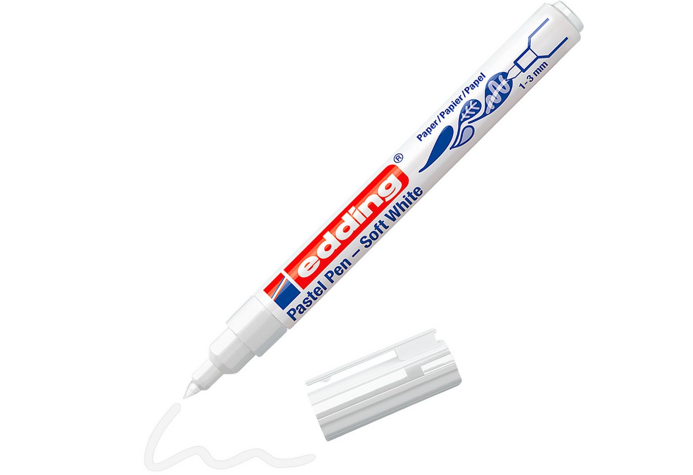 edding Textilmarker Pastel Pen Soft White, Wasserbasis