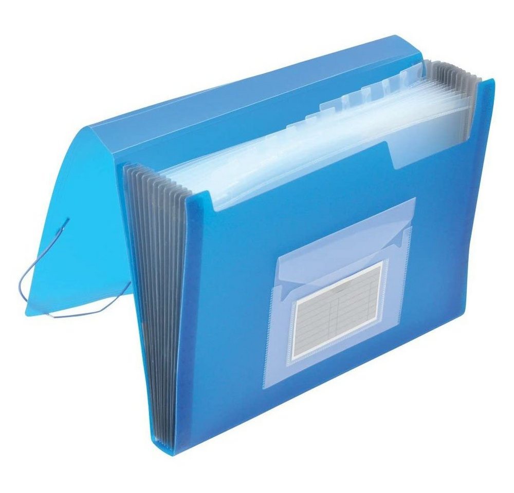 Q-Connect Fächermappe Q-CONNECT Fächertasche transl.blau