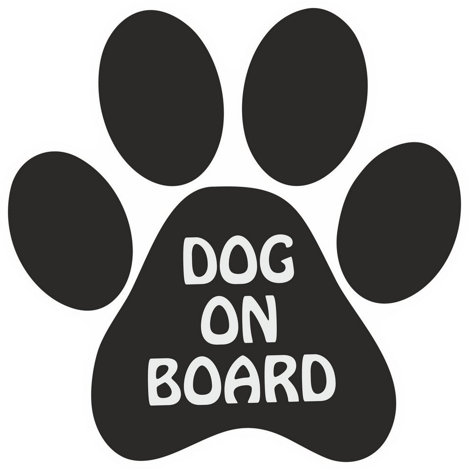 Hermann Schütz Aufkleber Aufkleber Pfote " Dog on Board" schwarz 110 x 110 mm