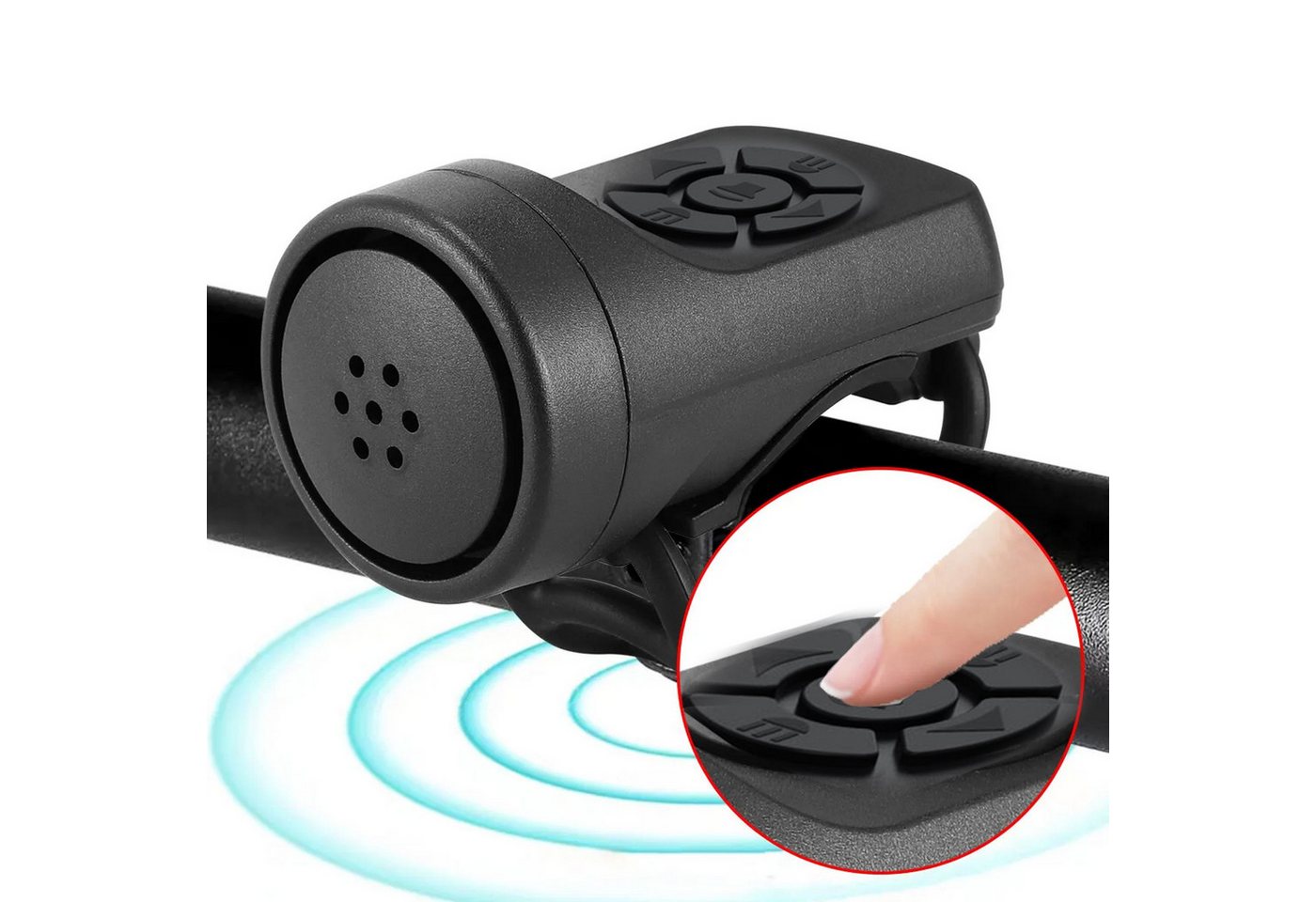 FELIXLEO Fahrradklingel Elektrische Fahrradhupe 120 dB laute Klingel 4 Modi Vibrationsalarm Bild 2